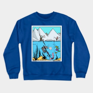 Fishing at the north pole Crewneck Sweatshirt